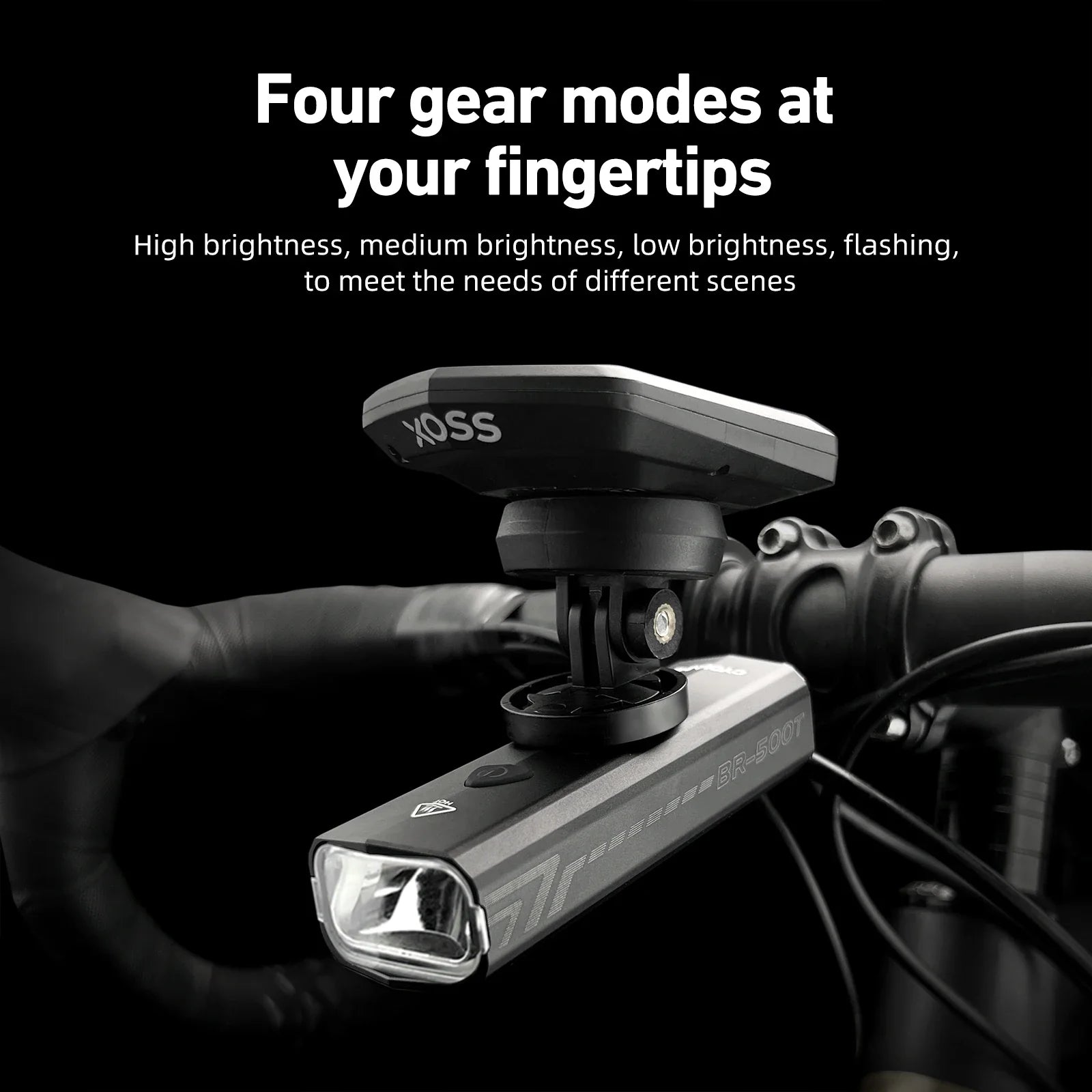 NNEOBA 500 Lumen USB-C Rechargeable Bike Light Black