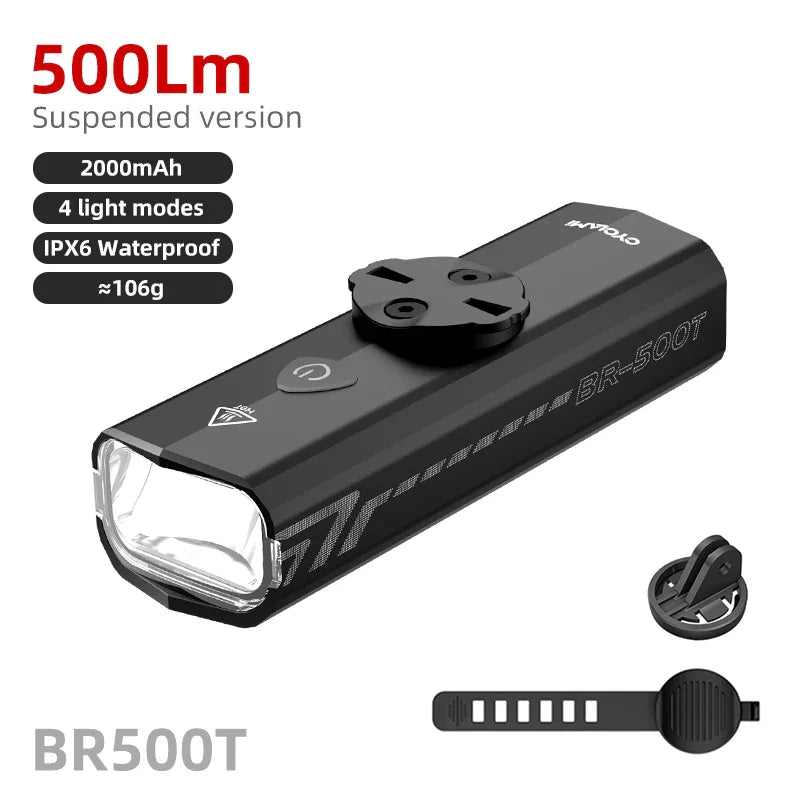 NNEOBA 500 Lumen USB-C Rechargeable Bike Light Black