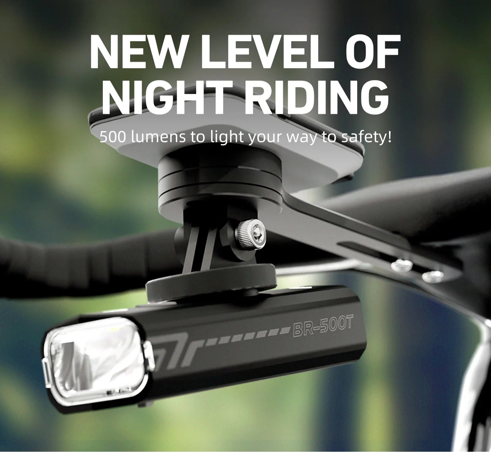 NNEOBA 500 Lumen USB-C Rechargeable Bike Light Black
